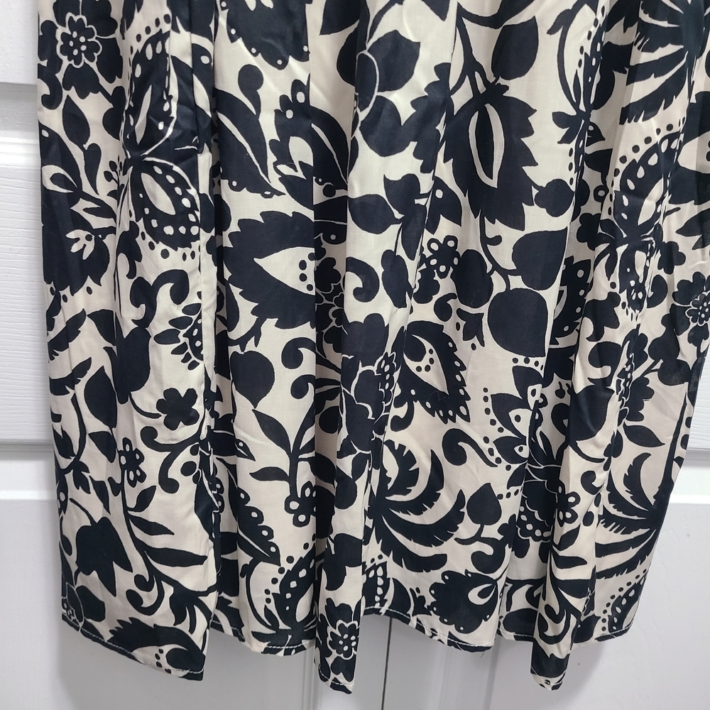Ann Taylor Monochrome Floral Sleeveless Midi Dress 8P - Picture 8 of 16
